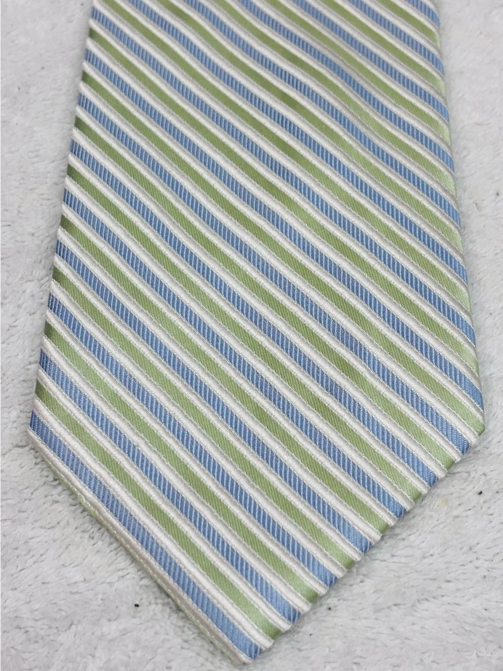 Striped Blue and Green Men's Tie